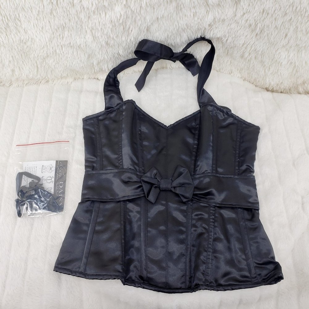 Corset Halter Top W/ Waist Bow Plus Size